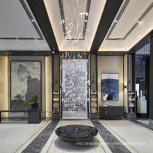Luxury cristal led pendant light lobby Banquet Hall art decoration Glass long chandelier
